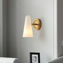 GobekUsa Minimalist Gold Wall Sconce Light for Living Room with Frosted Glass Shade