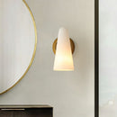 GobekUsa Minimalist Gold Wall Sconce Light for Living Room with Frosted Glass Shade