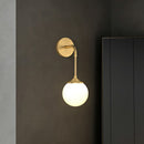 GobekUsa Gold LED Wall Lamp: Minimalist Cream Glass Sconce Light for Dining Room