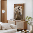 Majestic White Horse Portrait – Western Equestrian Wall Art