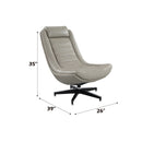 Piran - Twilight Top Grain Leather Accent Chair And Ottoman With Swivel - Gray by HouseOfZazla