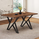 Industrial Style Indoor Dining Table With Metal Legs - Walnut / Black by HouseOfZazla