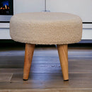 Petite Footstool - Cream / Brown by Unique Piece Furniture