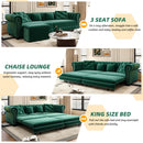 3 In 1 Pull Out Convertible Sleeper Sofa Bed, King Size, Chaise Lounge