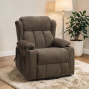 Lusio - Power Motion Recliner With Lift & Cup Holder - Brown by HouseOfZazla