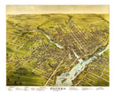 Vintage Map of Bangor, Maine 1875