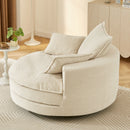 360° Swivel Accent Barrel Chair With Dual Layer Cushion And 3 Removable Pillows