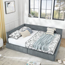 Mid-Century Storage Upholstered Tufted Bed Frame With Backrest And Armrests by HouseOfZazla