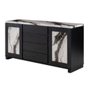 Stacey - Buffet With Storage Drawers And Marble Detailing - Black / Marble by Unique Piece Furniture