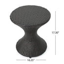 Outdoor 16-Inch Multi-Brown Wicker Hourglass Side Table by HouseOfZazla