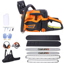 62Cc Gas Powered Chainsaw with 18" and 20" Aluminium Guide Bars by HouseOfZazla