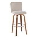 Henry - Contemporary Fixed Height Barstool With Swivel With Round Footrest (Set of 2) by HouseOfZazla