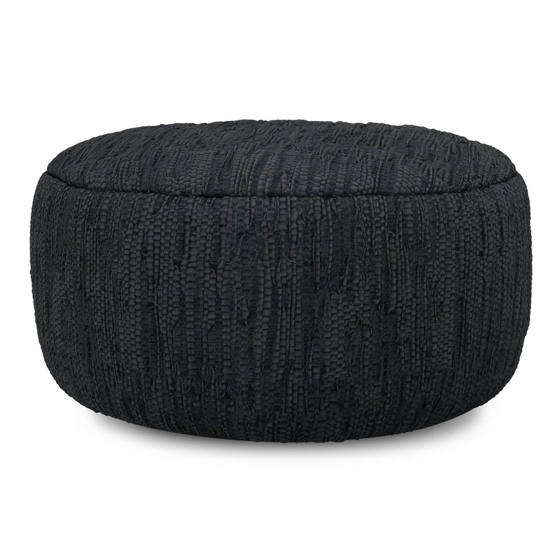 Fredrik - Round Pouf - Black, photo 4 of 9