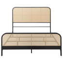 Lanewood Open Cane Webbing Metal Queen Bed Black