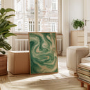 Emerald Waves: Abstract Fluid Art Print