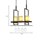 GobekUsa Traditional Cylinder Glass Island Light with Inner Yellow Marble Shade - 3/5 Lights - Dining Room Ceiling Fixture