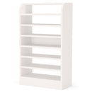 8 Tier Tall Shoe Rack, Wooden Shoe Storage Cabinet, Entryway Organizer - White
