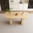 Oval Dining Table With Wood Strip Base by HouseOfZazla