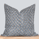 Aster Floral Block Printed Pillow Cover | Blue