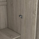 3-Door Shutter Wardrobe with shelves, Gray