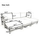 TOPMAX Outdoor Large Daybed Acacia Wood 6-Piece Patio Sofa Set