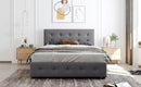 Upholstered Platform Bed With Classic Headboard And Drawers, No Box Spring Needed by HouseOfZazla