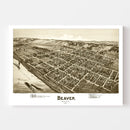 Vintage Map of Beaver, Pennsylvania 1900
