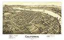 Vintage Map of California, Pennsylvania 1902