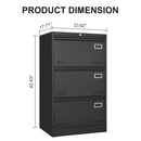 Filing Cabinet Lateral File Cabinet 3 Drawer, Locking Metal File Cabinets Three Drawer, Office Filing Cabinet With Lock Drawers For Home Office by HouseOfZazla