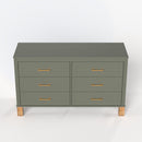 6-Drawer Double Dresser in Olive by HouseOfZazla