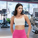 Women Strap Sport Bras Padded StrappyÊCrop Square Neck Low Impact Bras SexyÊFitnessÊTank Tops with Removable Pads Flat Straps for Gym Yoga Workout Run