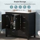 Bathroom Vanity With Ceramic Sink Combo, Abundant Storage Cabinet 2 Soft Close Doors And 5 Drawers by HouseOfZazla