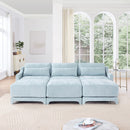 Stylish Sofa With Ottoman And Lumbar Pillows, Ergonomic Design