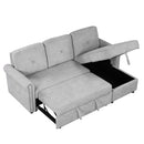83" Modern Convertible Sleeper Sofa Bed with Storage Chaise,Gray