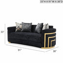 Soledad - Sofa With Upholstery And Hued Accents - Black by HouseOfZazla