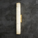 GobekUsa Sleek Marble Tube LED Sconce Light: Simplicity White & Brass Wall Lamp for Living Room