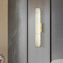 GobekUsa Sleek Marble Tube LED Sconce Light: Simplicity White & Brass Wall Lamp for Living Room
