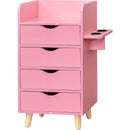 4 -Layer Salon Storage Cabinet,Beauty Barber Salon Styling Station Organizer Equipment,Hair Stylist Station Set with 2 Hair Dryer Holders,4 Drawers and Raised Table Legs