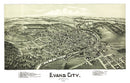 Vintage Map of Evans City, Pennsylvania 1900