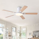 Flush Mount Ceiling Fans With LED Light And Remote Control, 5 Blades by HouseOfZazla
