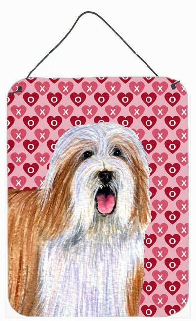 Bearded Collie Hearts Love and Valentine's Day Wall or Door Hanging Prints