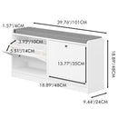 Shoe Storage Bench With Cushion, Entryway Organizer Cabinet For Hallway - White by HouseOfZazla