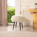 Alberta - Mongolian Sheepskin Round Ottoman by HouseOfZazla