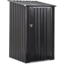 Outdoor Storage Shed, Metal Steel Garden Shed With Single Lockable Door, Small Shed Outdoor Steel Utility Tool Shed For Backyard Patio Garden Lawn - Black by HouseOfZazla