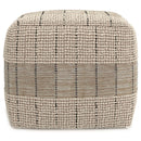 Elmer - Square Woven Pouf - Natural / Gray by HouseOfZazla