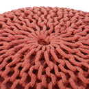 Bordeaux - Knitted Round Pouf Ottoman, Floor Cushion by Unique Piece Furniture