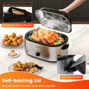 22QT Electric Roaster Oven Turkey Roaster with Visible and Self-Basting Lid by LJGDeals