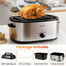 22QT Electric Roaster Oven Turkey Roaster with Visible and Self-Basting Lid by LJGDeals