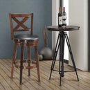 Swivel X-back Upholstered Counter Height Bar Stool with PVC Cushioned Seat by LJGDeals