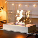 360° View Rectangular Tabletop Fireplace Fire Bowl With Four-Sided Glass